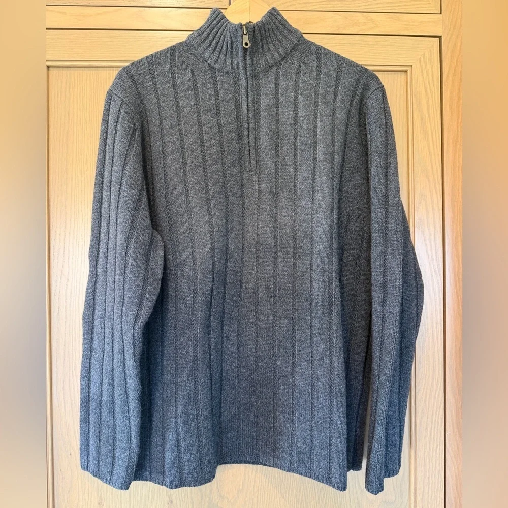 GAP Holiday 2003 Lambs' Wool Pullover Quarter Zip Ribbed Sweater / large